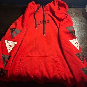 Red guess hoodie
